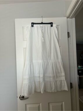 GAP White Maxi Skirt with Eyelet Trim